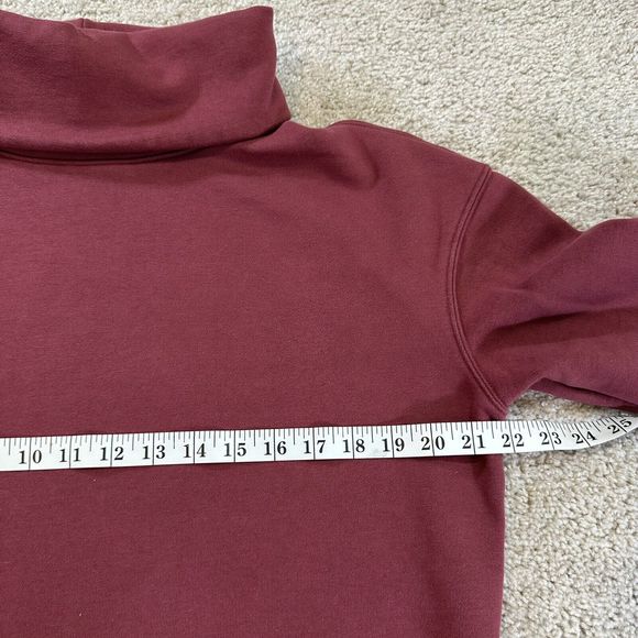 Athleta Women’s Long Sleeve Turtleneck Pullover Sweater Size Small Red Fleece - Picture 5 of 6
